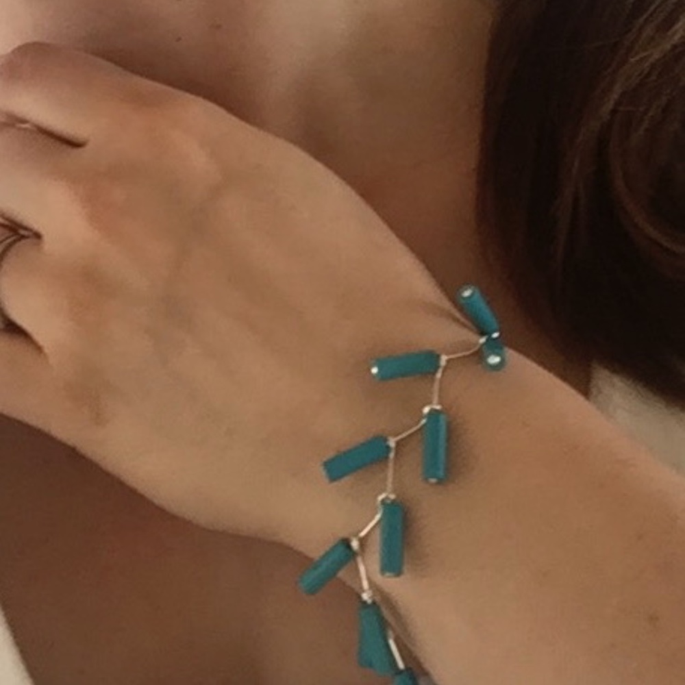 Bracelet Handmade Magnesite adjustable 7" Zig Zag